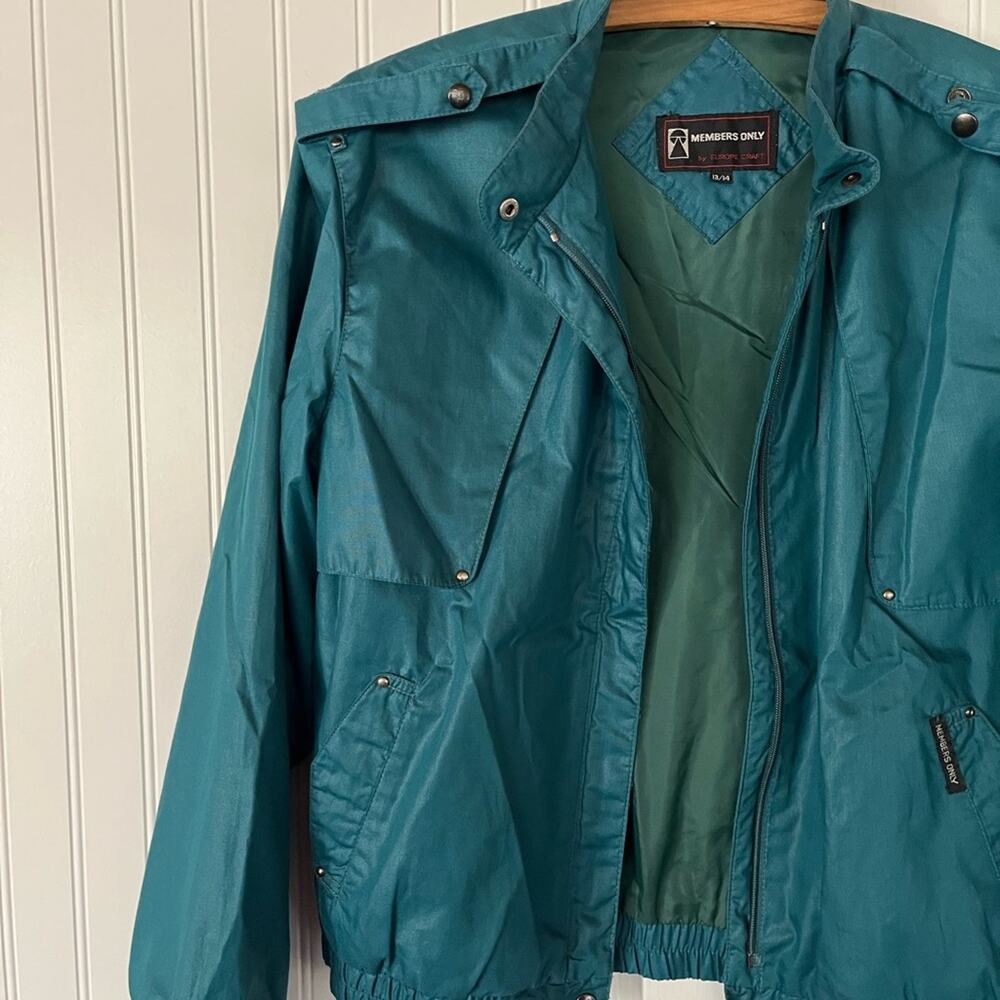 Vintage Teal Member's Only Jacket Women's Large Classic Racer Bomber Windbreaker
